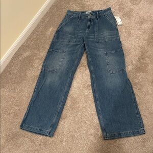 BDG Relaxed Fit Blue Cargo Jeans